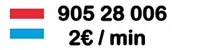 Image du numéro luxembourgeois 905 28 006, au tarif de 2 € par minute. Service Confession Intime, un espace de dialogue bienveillant et confidentiel, accessible 7 jours sur 7 au Luxembourg.